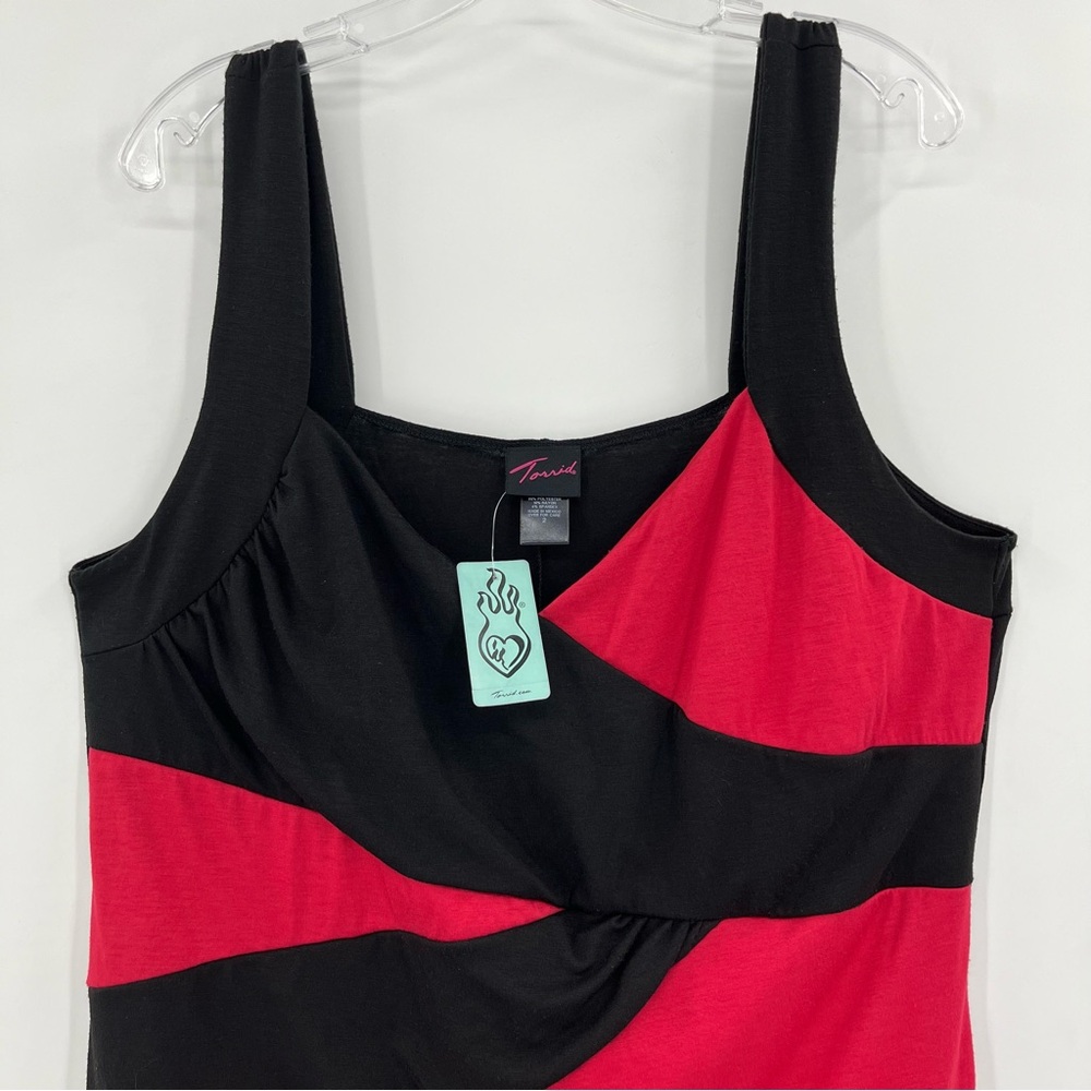 NWT Vintage Torrid Red/Black Knit Bodycon Dress 2X - Picture 3 of 7